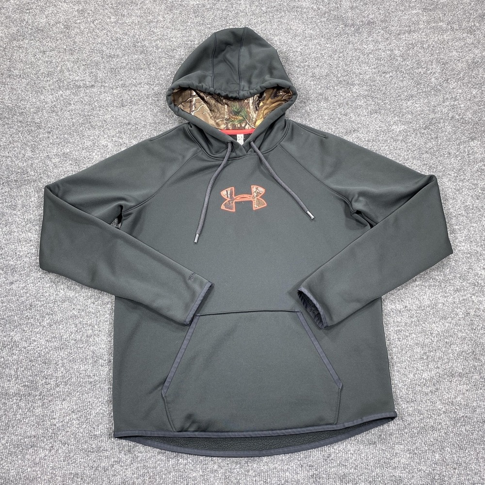 Under Armour Hoodie Womens Medium Black ColdGear Pullover Camo‎ Lined Hood